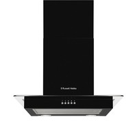 Russell Hobbs 60cm Flat Glass Chimney Cooker Hood - Black RHFGCH601B