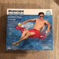 Bluescape Comfort Chair Lounge Inflatable Pool Float Lounger 4 ft Wide