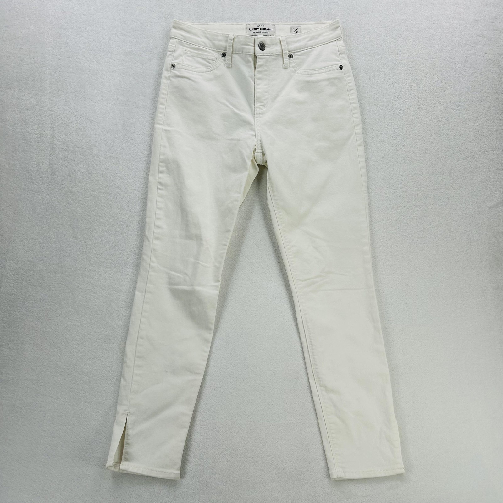 Womens 2/26 White Ankle Slit Stretch Cropped Denim