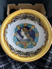 Vintage Italian Majolica Signed Centerpiece Bowl from Italy