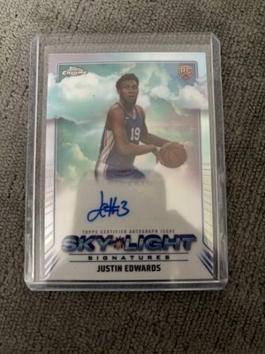 Topps Chrome Sky Light Justin Edward s Rookie RC Card Autograph