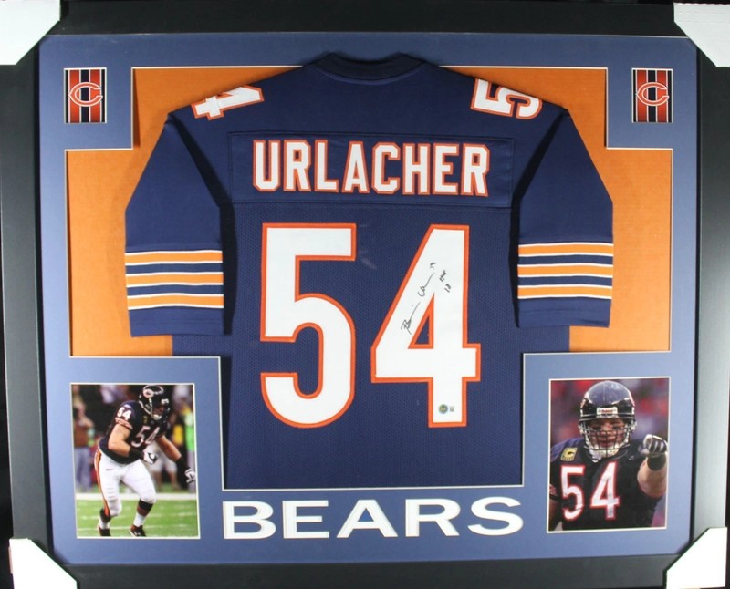 Chicago Bears Brian Urlacher NFL 35x43 Signed Jersey Beckett COA