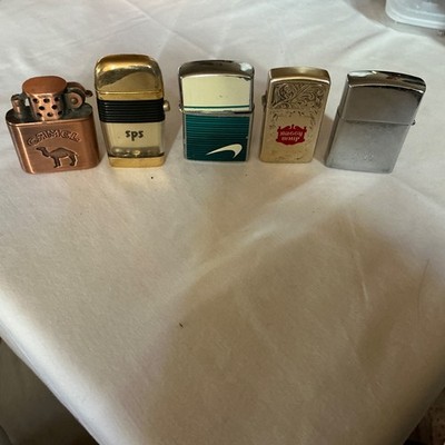 Vintage Lighters.  Lot of 5. Hadson, Scripto, Park, Robson, Camel. RD DESC