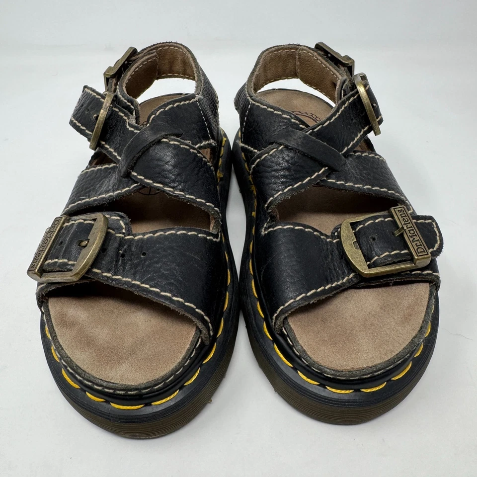 Sandalias de plataforma gruesas vintage Dr Doc Martens años 90 Y2k cuero marrón talla 4 Foto 4 de 4