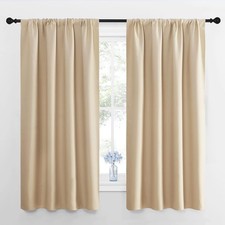 NICETOWN Room Darkening Curtains for 42"W x 63"L Pack of 2 , Biscotti Beige
