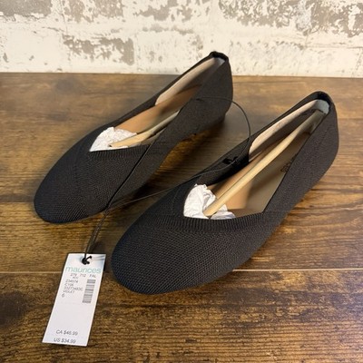NEW   Maurices SuperCush Violet Flyknit Ballet Flat   Black   Size 6