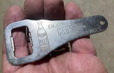Large metal antique Kist Beverages pictorial bottle opener