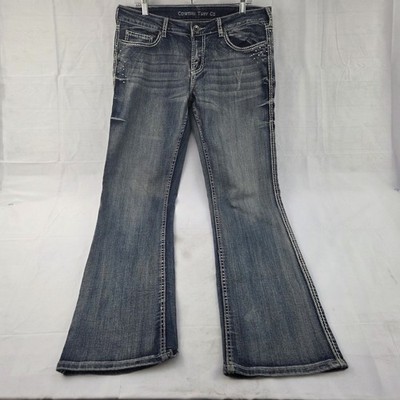 Cowgirl Tuff Co Jeans Womens 32 Boot Cut Medium Wash Western Stretch Denim