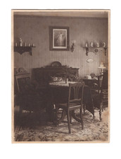 Antique Edwardian Home Interior Dining Room Sideboard Wall Sconces Photo B120