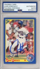 1990 Score Juan Gonzalez SIGNED Rookie RC Card PSA DNA COA Autographed Certified
