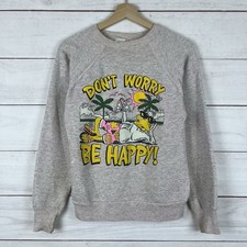 Vintage 1988 Don't Worry Be Happy Medium Sweatshirt Duck Novelty