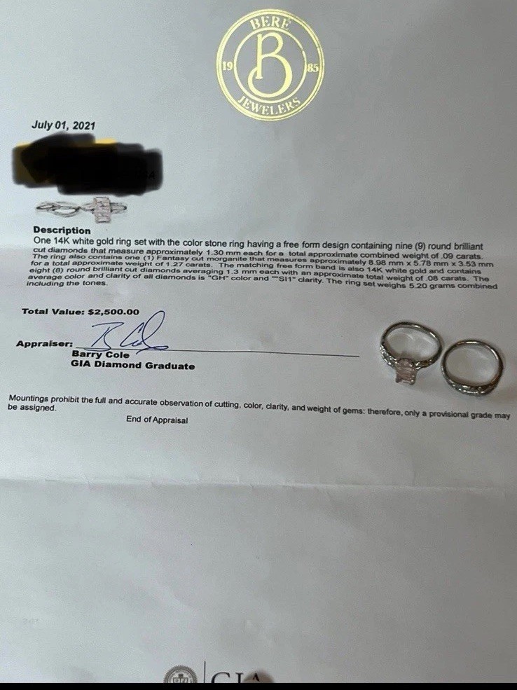 Artisan Created 14k Solid White Gold Morganite Ri… - image 9