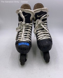 Vintage Nike Mens Air Zoom Black White Inline Hockey Roller Skates Size 9.5