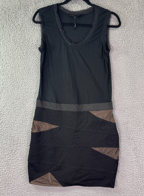 BCBG Max Azria Black Mesh Bodycon Mini Dress Women's M Clubwear