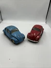 2 Vintage 1960’s Volkswagen Tonka VW Bug Beetle Lot Blue Red FREE SHIPPING