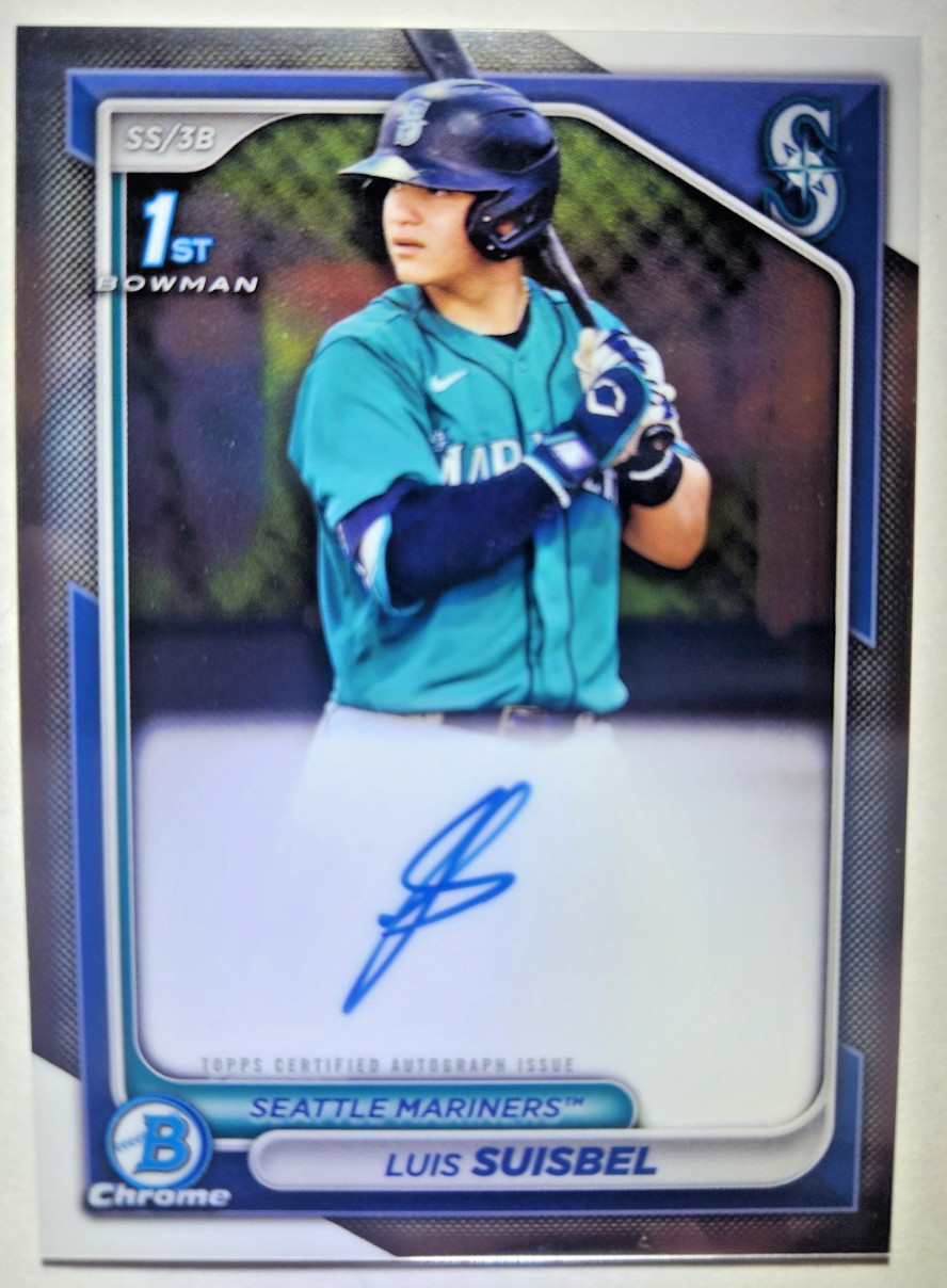 2024 1st Bowman Chrome Prospect Autographs Luis Suisbel #CPA-LS Mariners Rookie
