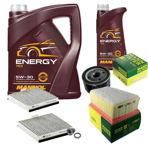 Mann Inspektionspaket 6L Mannol Energy 5W-30 FüR Renault Espace III 2.0 16V-image