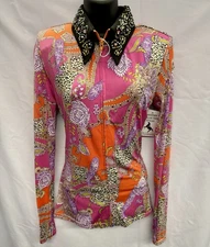 Western Show Shirt By Western Collection- Paisley Black