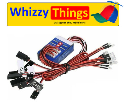 12 LED Simulationsleuchten Smart System Blitzbeleuchtung für RC 1/10 Auto UK