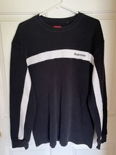 Supreme Panel Stripe Waffle Thermal Black Cre...