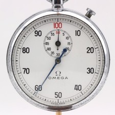 Omega Vintage Mechanical Stopwatch Swiss Made White Dial Used