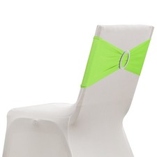 10 Pack Chair Sashes, Stretch Chair Cover Band Bows Cover Band, Fruit Green