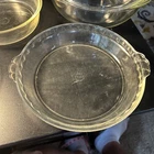 VINTAGE PYREX PIE DISH NUMBER 229 CLEAR GLASS FLUTED HANDLES 9.5 INCH COOKWARE
