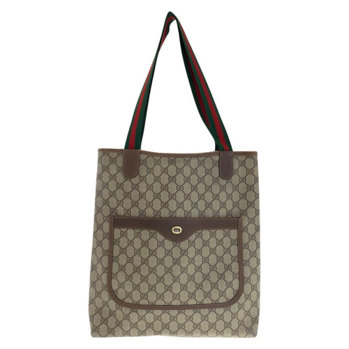 Gucci Vintage Old Sherry Line Beige Brown Gg Canvas/Leather 123 02 003 T - Bild 11 von 11