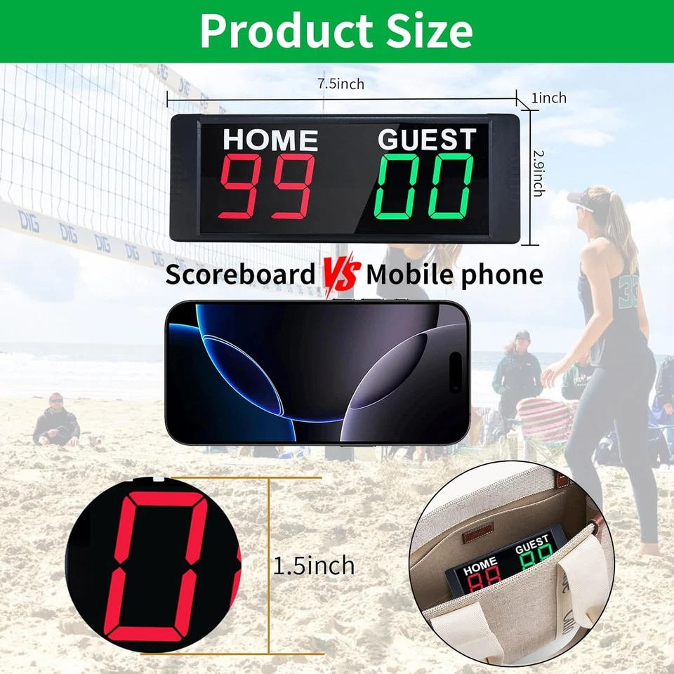 Портативный цифровой табло, настольный электронный табло с пультом дистанционного управления, 1 штука - Изображение 2 из 4