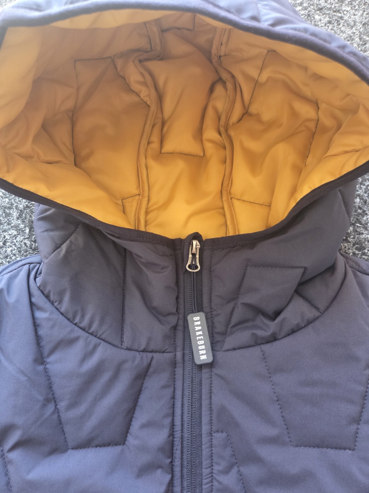 Brakeburn Men’s Navy Puffer Jacket M Yellow Lining -Lightweight & Warm image 4