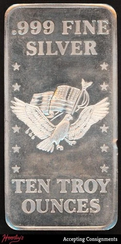 10 Troy oz .999 Fine Silver Eagle U.S. Assay Office Bar