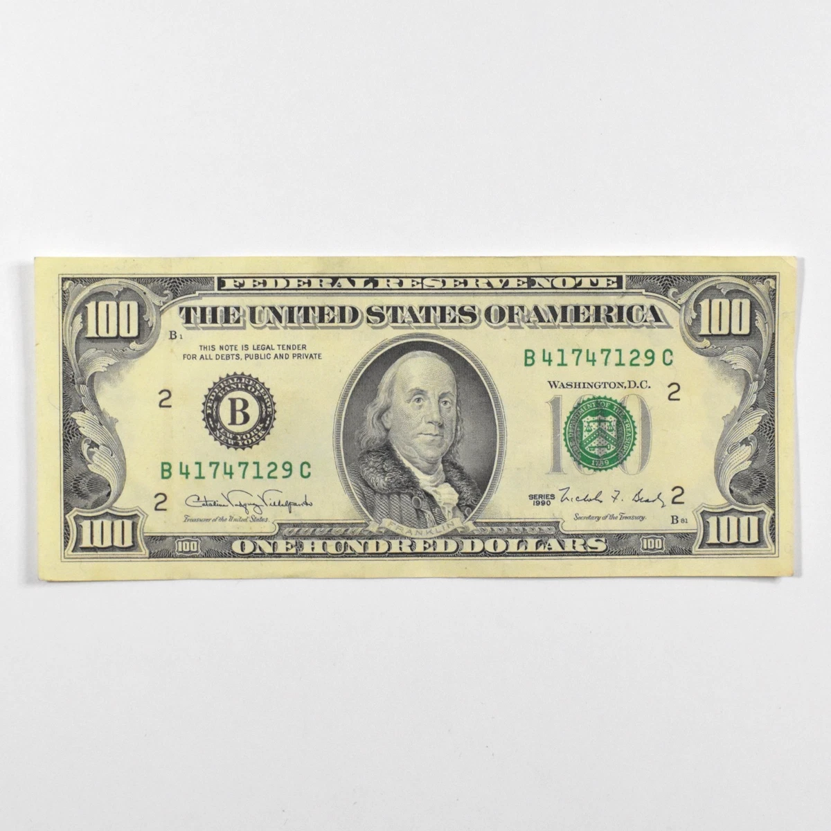 $100 1990 美国小尺寸纸币说明| eBay