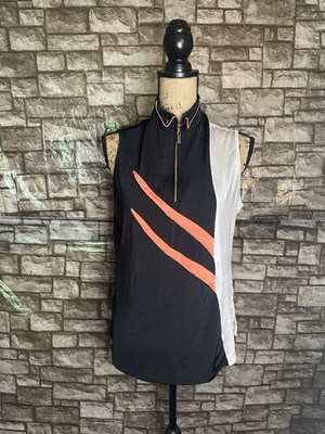 Jamie Sadock Sleeveless 1/4 Zip Collared Golf Shirt Size Large