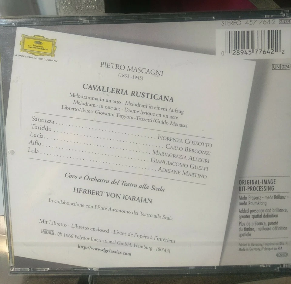 SEALED! MASCAGNI: Cavalleria rusticana - KARAJAN (Gesamtaufnahme DGG) Foto 2 de 3