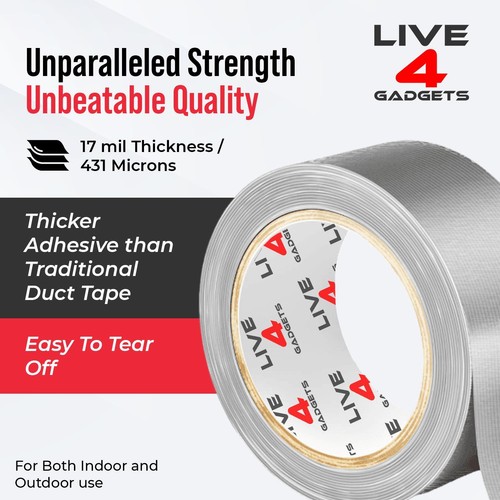 Duct Gaffer Tape Heavy Duty Waterproof Cloth Gaffa Duck Black Silver 50m x 12 - Picture 2 of 8