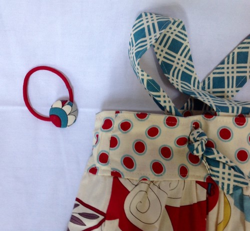 Blue red off-white Paisley Custom Boutique Criss Cross Knot sun dress 5 slim - Picture 6 of 6