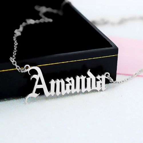 Personalized ANY NAME 14K Gold Plated Sterling Silver Necklace Pendant Chain NEW - Picture 4 of 43