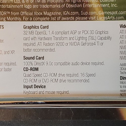 EUC Star Wars Knights Of The Old Republic PC Game - The Sith Lords - 4 discs - Photo 4/8