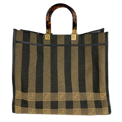 FENDI｜TOTEBAGS (FF Sunshine Medium fabric shopper bag ( FENDI Orange Technical Fabric Plexiglass FF Motif Sunshine