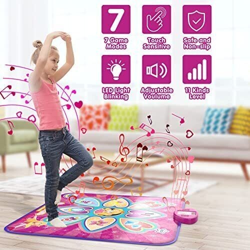 Musik Spielzeug Spielmatte Tanzmatte Spielzeug Tanzpad rosa musikalisch Kinder Tanzdecke - Bild 5 von 7