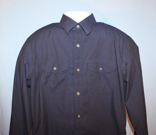 Banana Republic Mens Medium 15-15 1/2 Blue Striped Button Up Long Sleeve Shirt - Picture 2 of 5