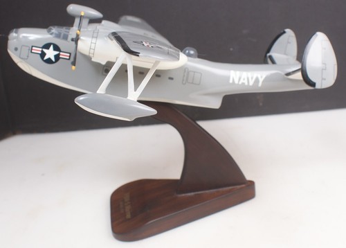 Avión de combate vintage BM-5 Mariner modelo caoba escritorio madera soporte exhibición - Imagen 11 de 15