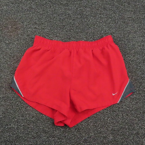 Nike Shorts Damen klein rot & grau Dri-Fit Laufen atmungsaktiv Fitnessstudio Freizeit Damen