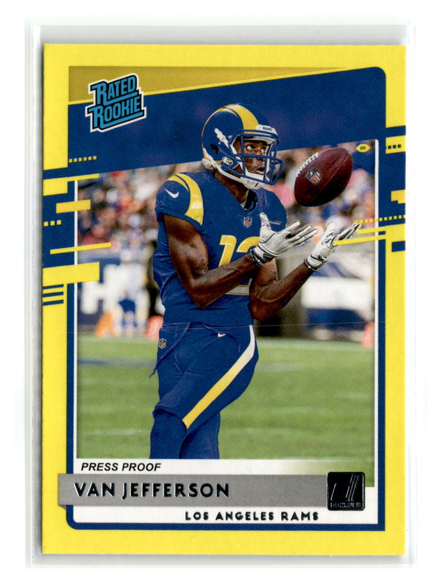2020-Donruss Rated Rookie Press Proof Yellow-#326-Van Jefferson RC-Rams