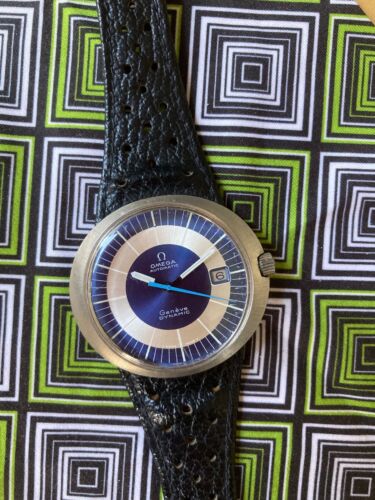Omega Geneve Dynamic Automatic Blue Oval Dial w/org. Leather Monaco Racing Strap