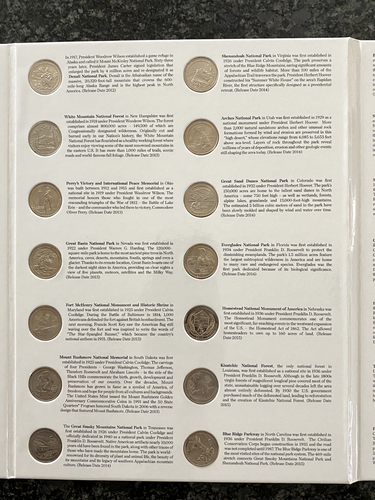 United States Mint America the Beautiful Quarters Coin Album + Coins with Sleeve - Picture 5 of 7