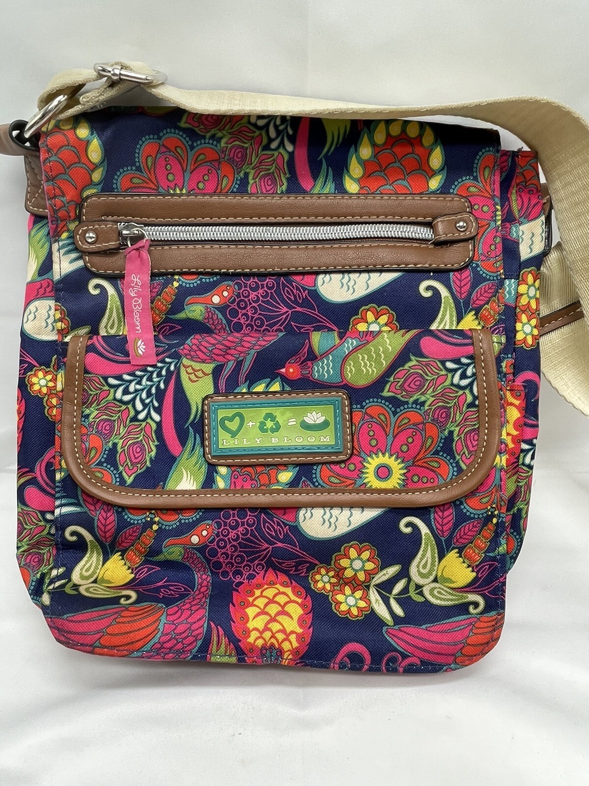 Lily Bloom Crossbody Bag Floral Birds  Yellow Blu… - image 2