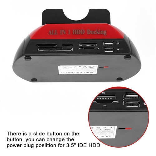 HDD Docking Station Dual 2.5" 3.5" SATA IDE Hard Disk Drive Dock OTB Card Reader - Picture 5 of 12