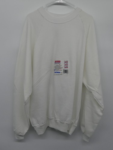 Vintage JERZEES XL Large Crew NuBlend Active Wear USA White Long Sleeve Sweater - Picture 11 of 11