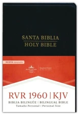 Bilingual Spanish English Bible Biblia Bilingue Rvr 1960/KJV Black Personal Size